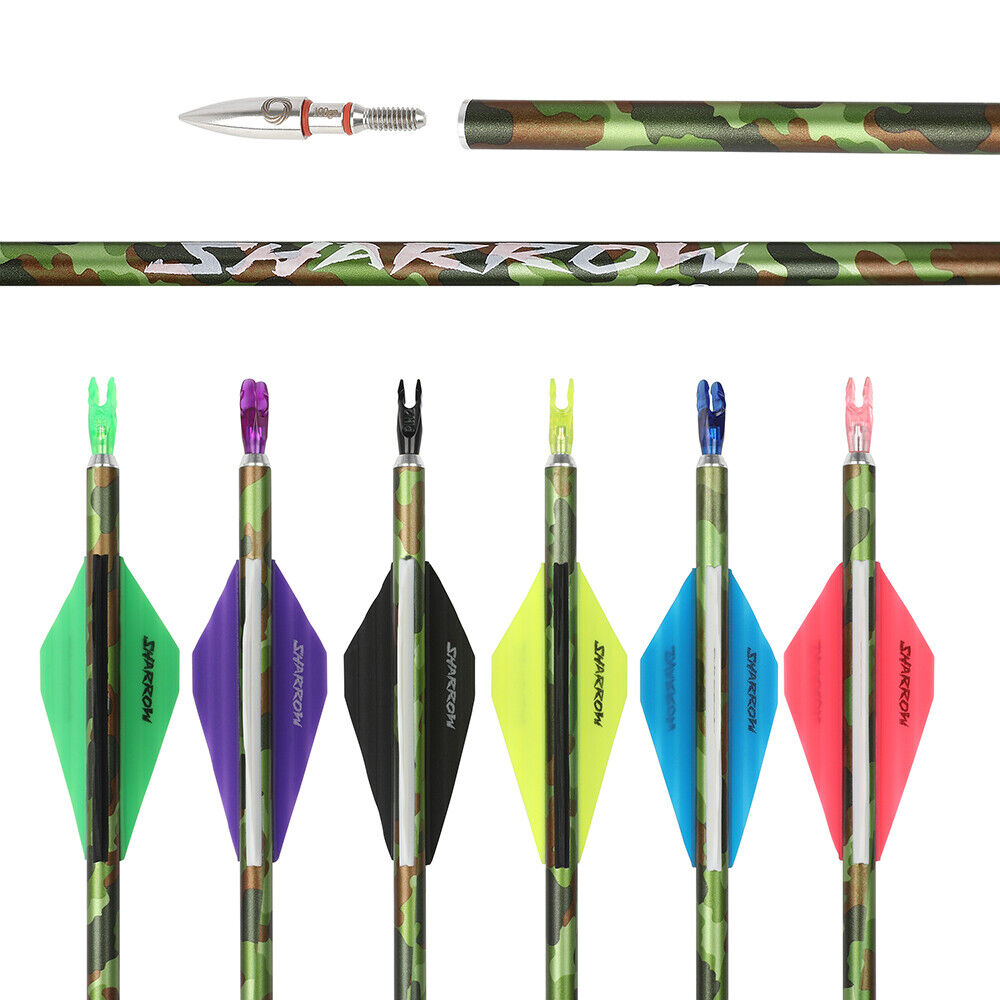 12pcs 30Inch Carbon Arrows SP340 Archery Compoundbow RecurveBow Hunting Arrows Camo